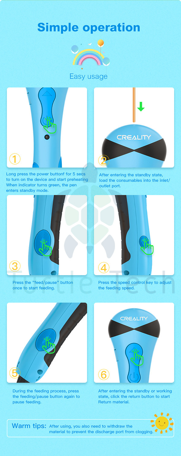 Instructions for using the pen